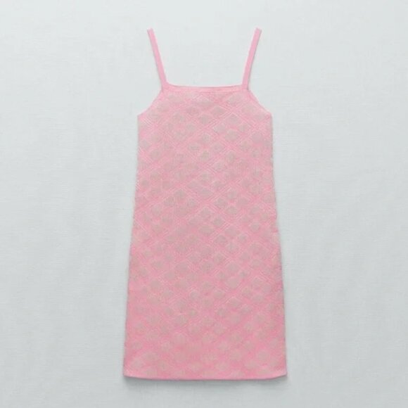 Zara Diamond Pattern Knit Dress L - Picture 8 of 10